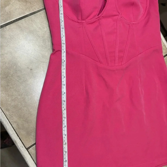 NWT Pretty Little Things Hot Pink Corset Bodycon Dress Size 10 - Picture 7 of 9